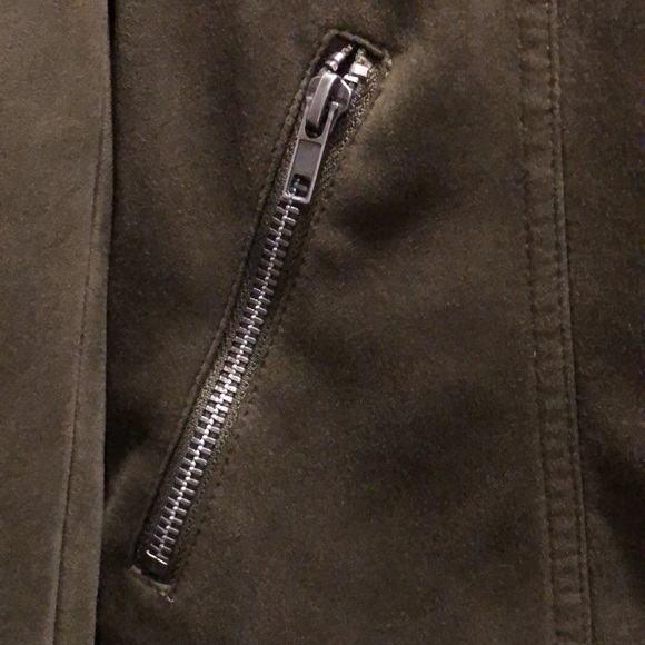 Philosophy Olive Green Faux Leather Zipper Jacket Size XS - Picture 3 of 7